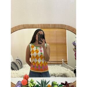 Vinatge Arlene Originals Geo Tank Top